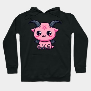 Cute pastel goth Baphomet by Strange Dollz Boudoir Hoodie